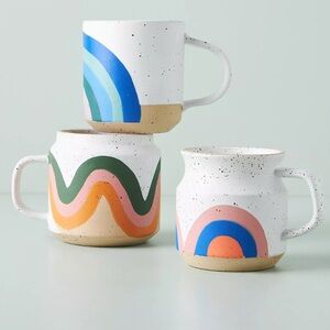 Anthropologie Pottery Mugs set of 3!